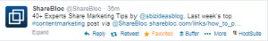 Sharebloc Tweet - Most Shared