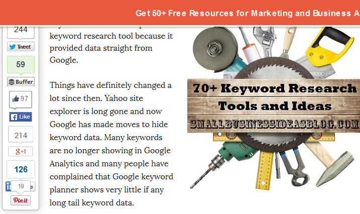 Keyword tools social shares